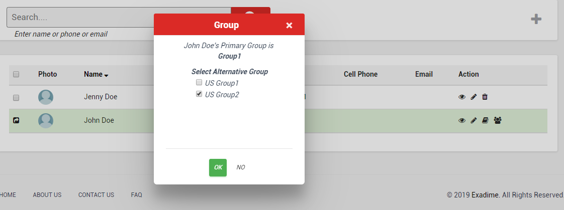 Mapping Group With Contact