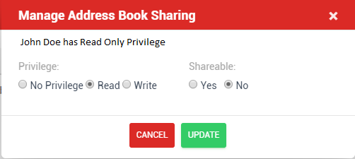Modify Sharing Privilege